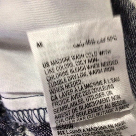 NEW INC Linen Blend Chambray Blue Striped Tie Waist Shorts - Picture 7 of 8